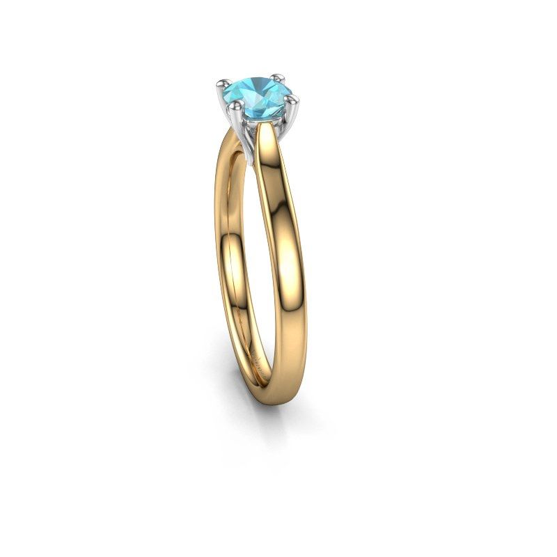 Afbeelding van Verlovingsring Mignon rnd 1 585 goud blauw topaas 5 mm