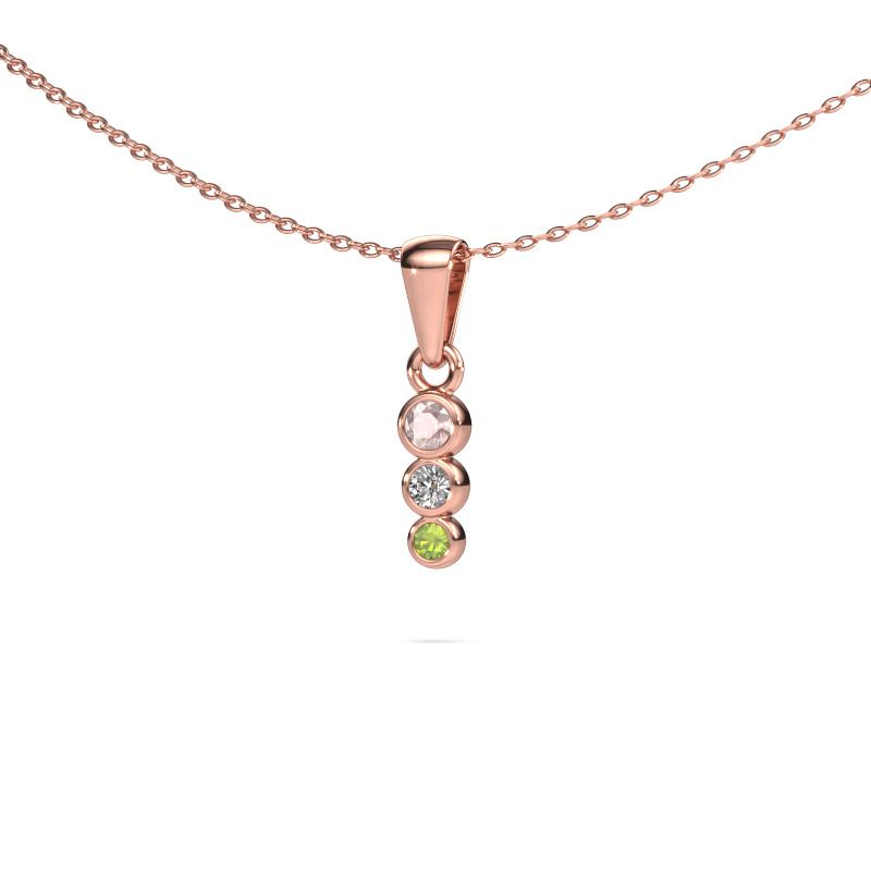 Pendant Felica 585 rose gold morganite champagne 2.7 mm