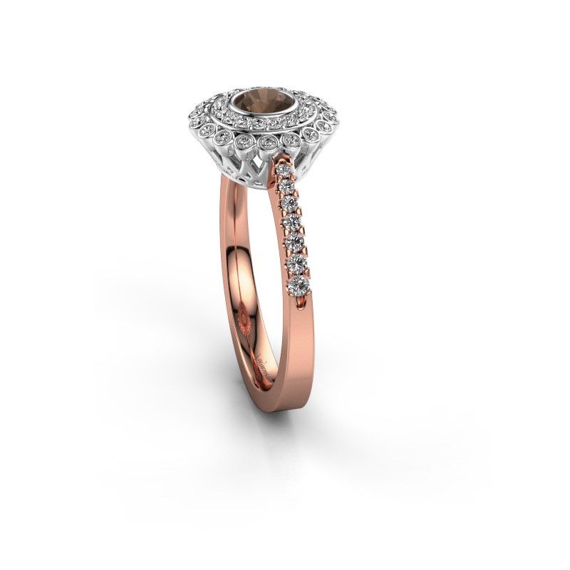 Image of Engagement ring Shanelle<br/>585 rose gold<br/>Smokey quartz 4 mm
