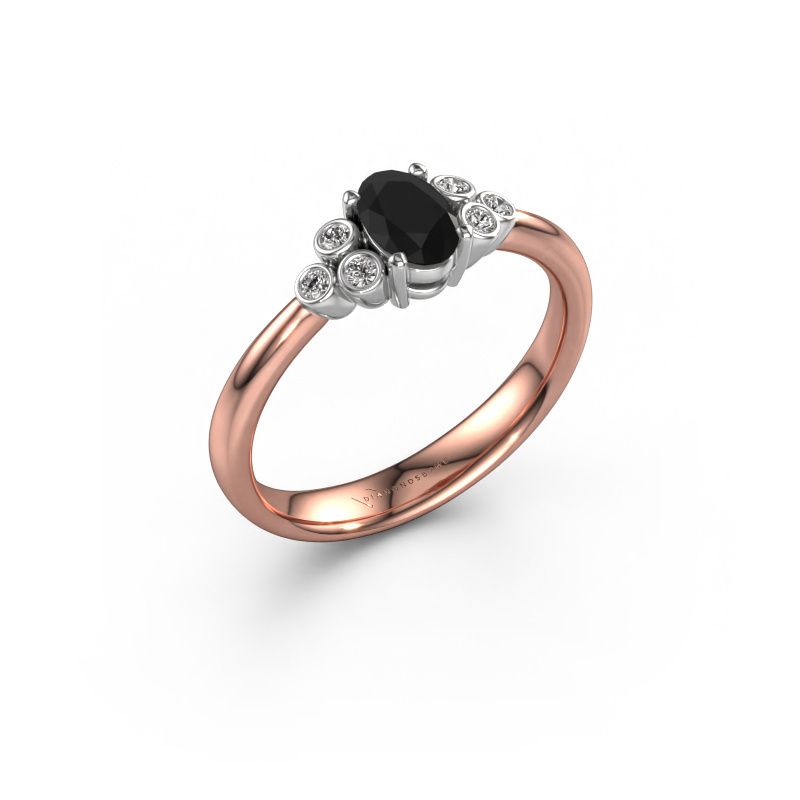 Verlobungsring Lucy 1 585 Roségold Schwarz Diamant 0.672 crt