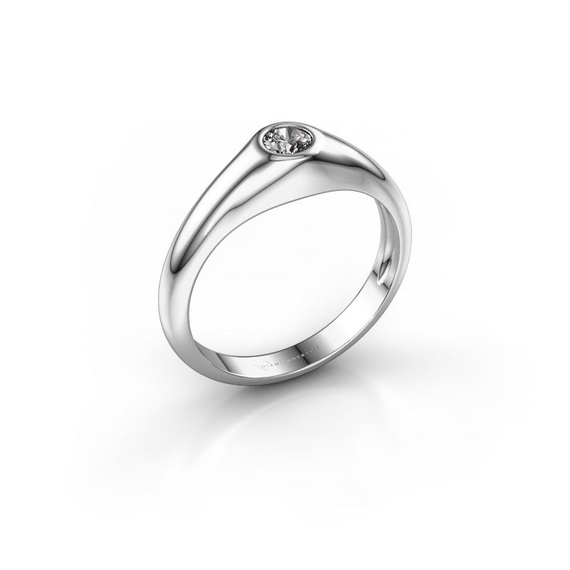 Image of Pinky ring thorben<br/>950 platinum<br/>Zirconia 4 mm