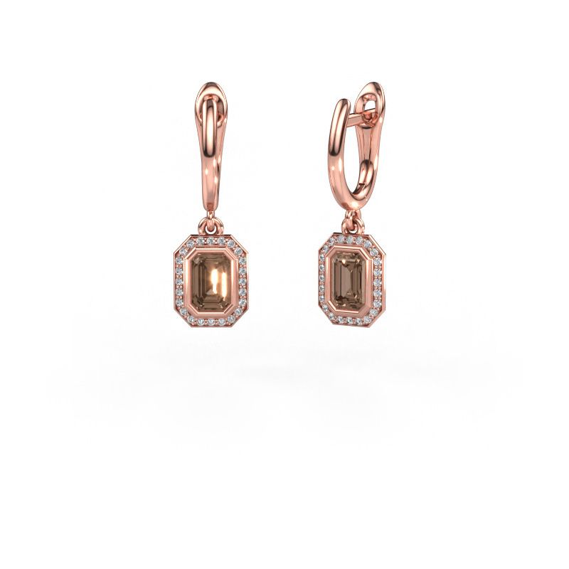 Oorhangers Noud EME 585 rosé goud bruine diamant 0.70 crt