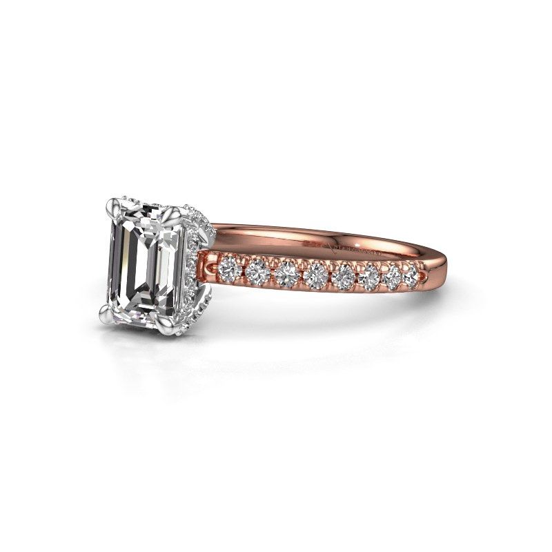 Image of Engagement ring saskia eme 1<br/>585 rose gold<br/>Zirconia 7x5 mm