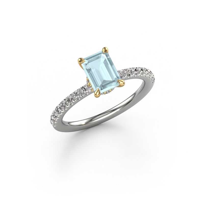 Verlobungsring Crystal EME 4 585 Weißgold Aquamarin 7x5 mm