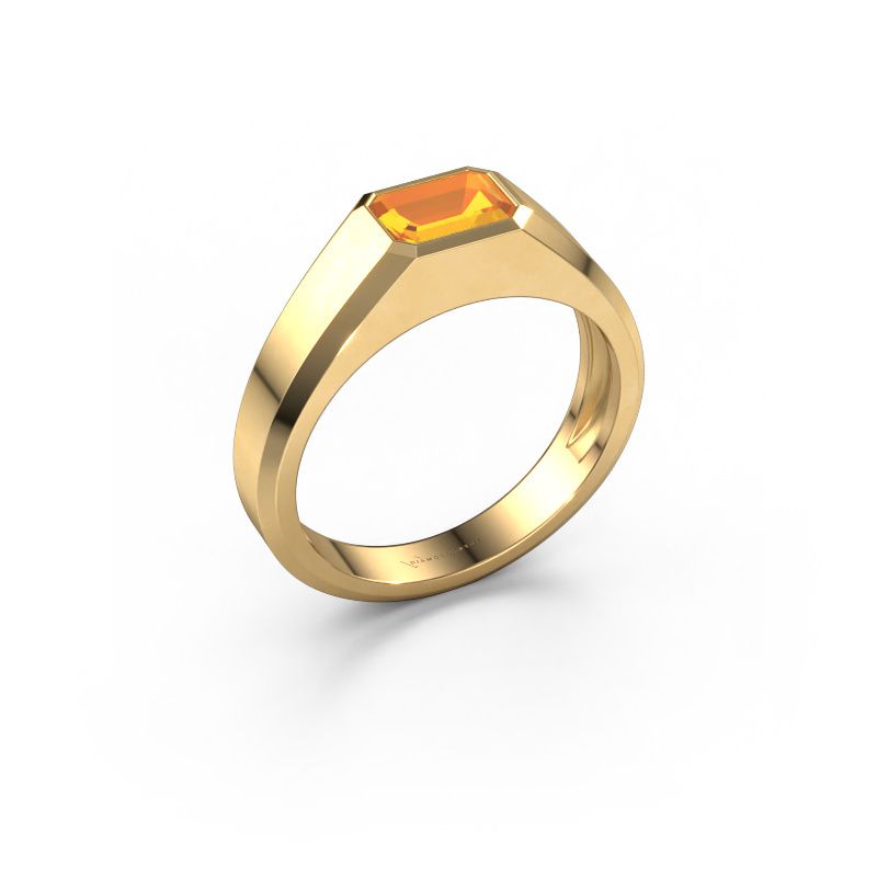 Men's ring Dylan 1 585 gold citrin 7x5 mm
