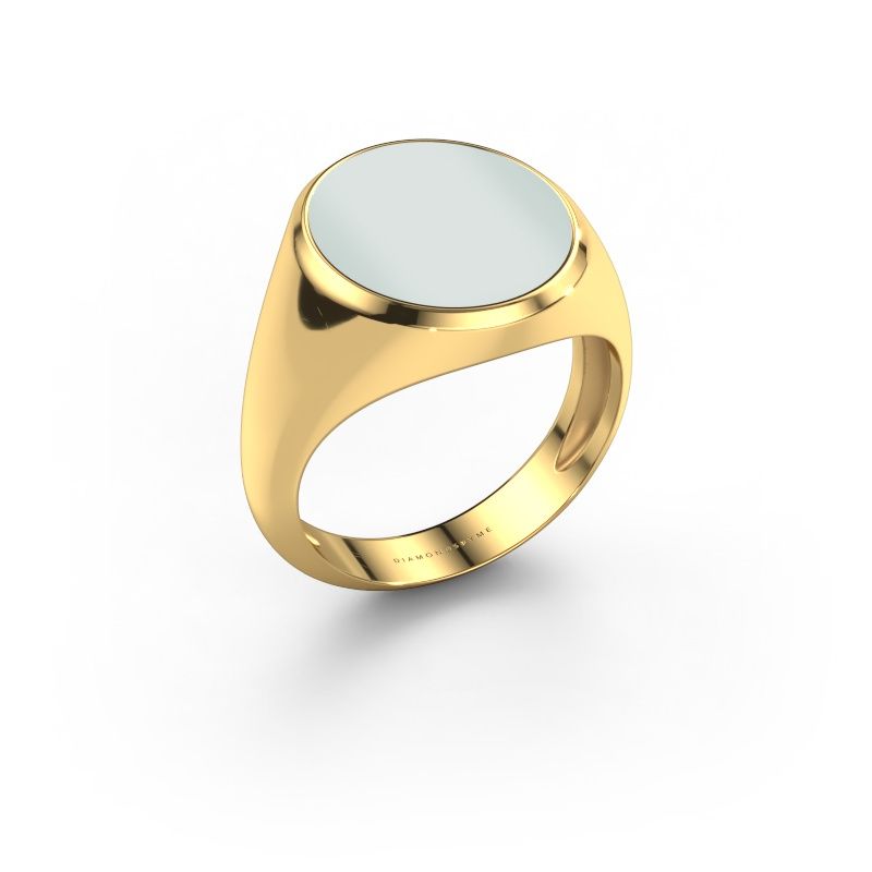 Siegelring Herman 5 light 585 Gold grüner Lagenstein 15x13 mm