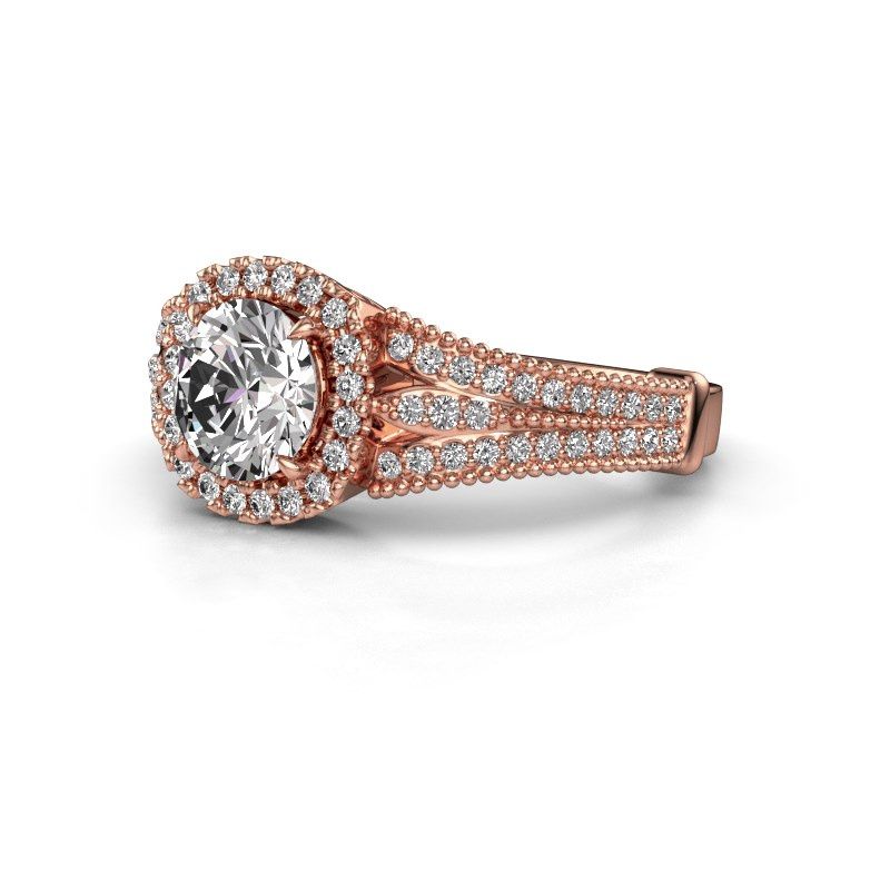 Image of Engagement ring Darla 585 rose gold diamond 1.389 crt