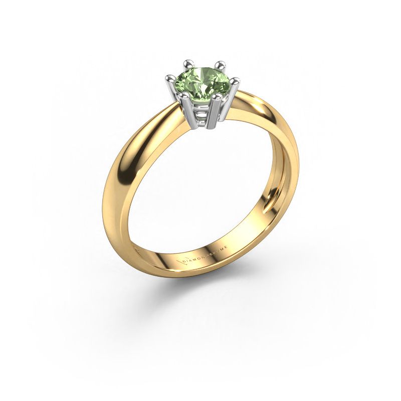 Engagement ring Fay 585 gold green lab grown diamond 5 mm