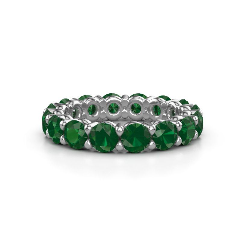 Bild von Vorsteckring heddy rnd 4.0<br/>585 Weißgold<br/>Smaragd 4 mm