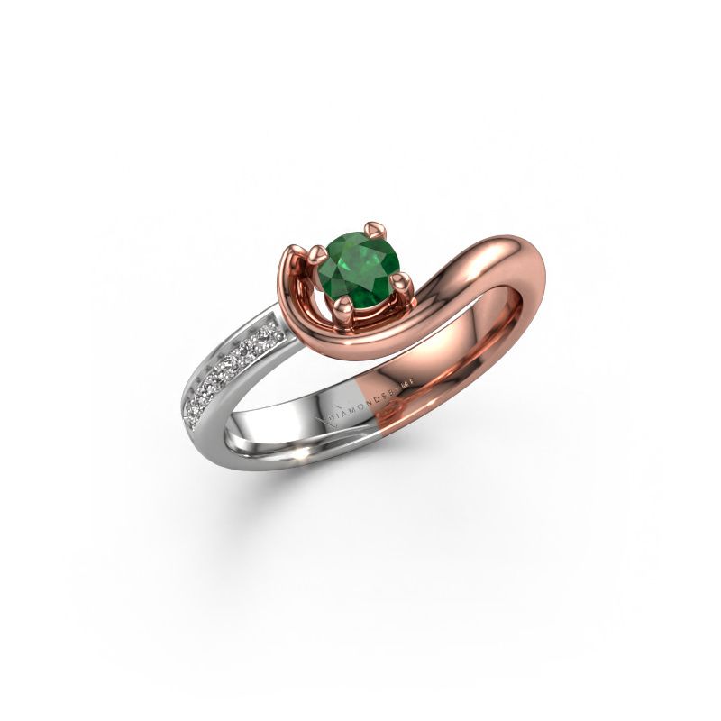 Verlobungsring Ceylin 585 Roségold Smaragd 4 mm