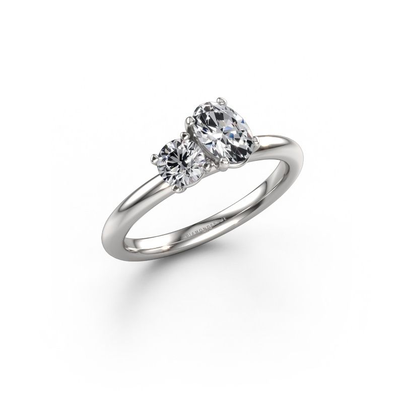 Verlovingsring Toi et Moi OVL-RND 585 witgoud diamant 1.30 crt