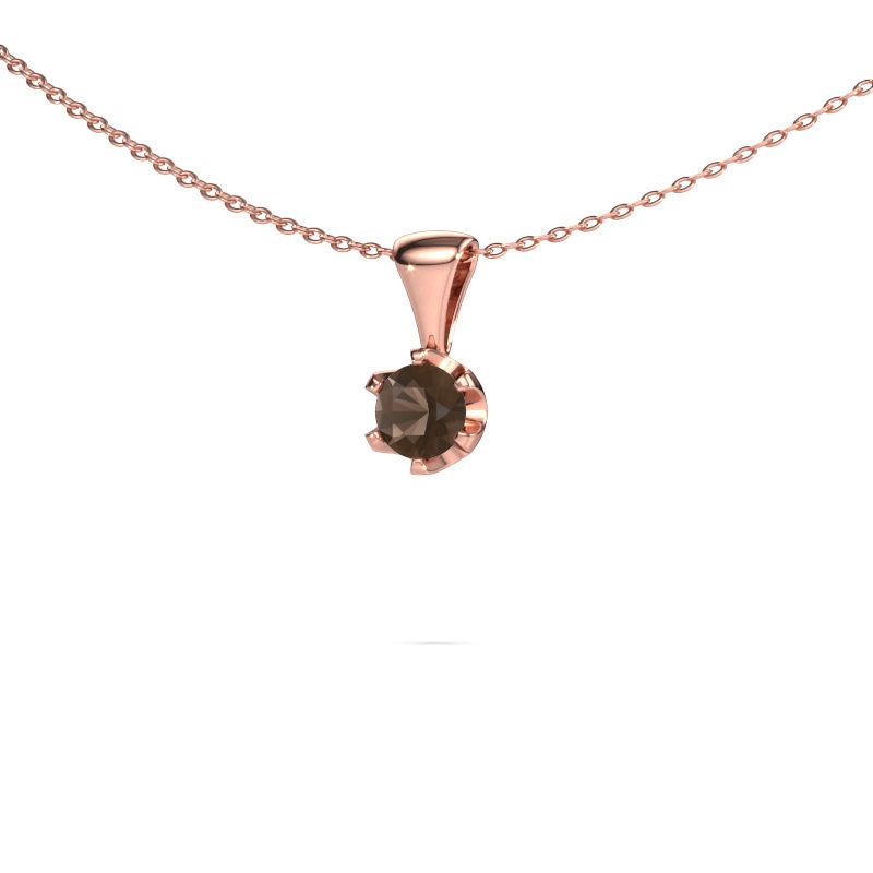 Kette Fran 585 Roségold Rauchquarz 5 mm