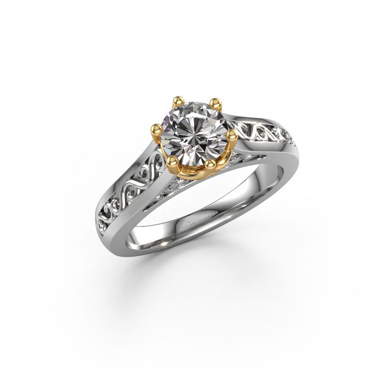 Image of Engagement ring Shan 585 white gold lab grown diamond 0.80 crt
