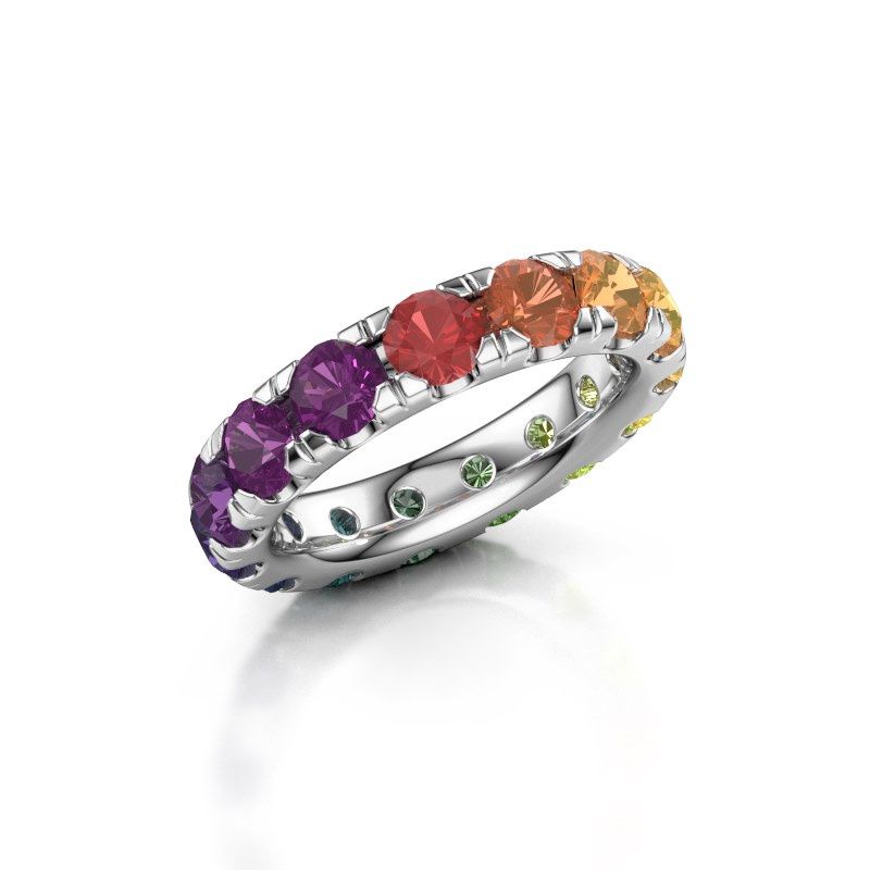 Bild von Vorsteckring jackie 4.2<br/>585 Weißgold<br/>rainbow saphir 1 4.2 mm