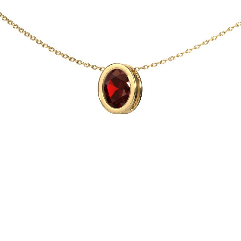 Anhänger Lavon OVL 585 Gold Granat 7,5x5,5 mm