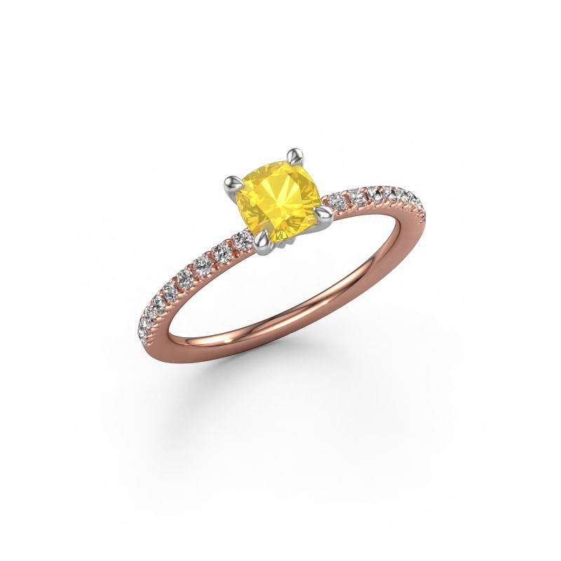Verlobungsring Crystal CUS 2 585 Roségold Gelb Saphir 5 mm