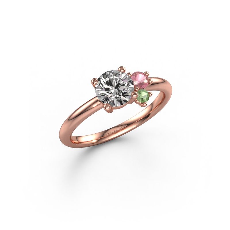 Bague Anouk 585 or rose diamant synthétique 0.60 crt