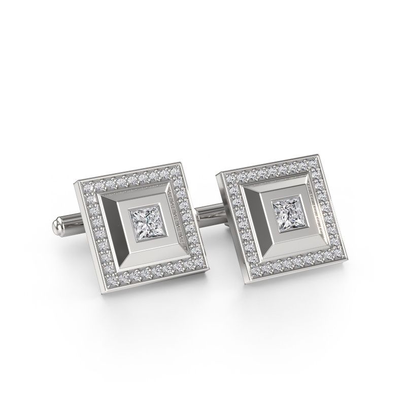 Manchetknopen Joris 585 witgoud diamant 1.46 crt