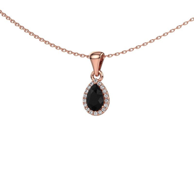Pendentif Seline per 585 or rose diamant noir 0.54 crt