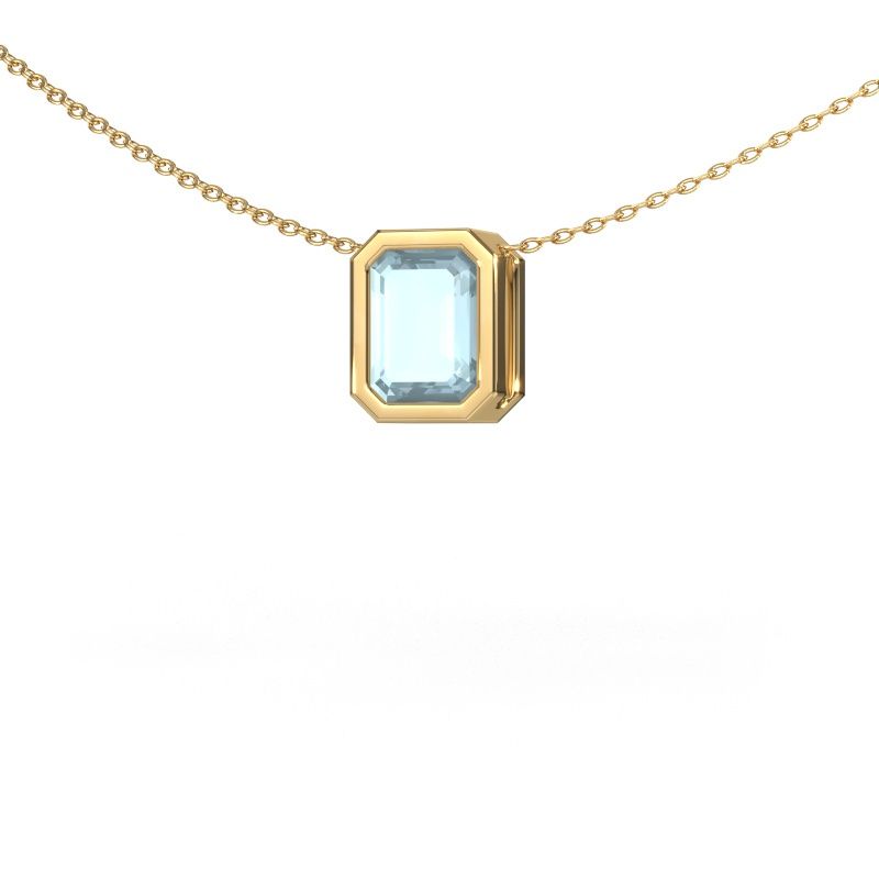 Hanger Lavon EME 585 goud aquamarijn 8x6 mm