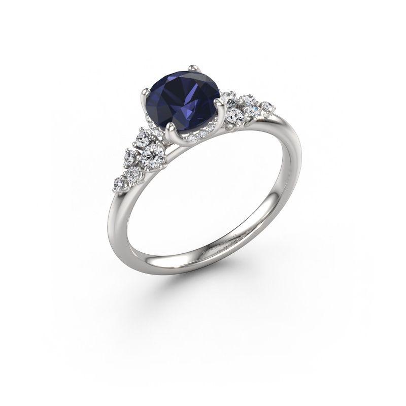 Verlobungsring Emma RND 950 Platin Saphir 6.5 mm