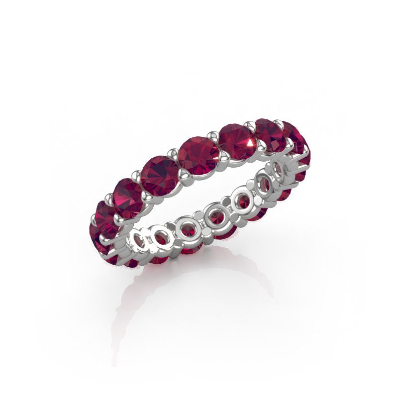 Stackable ring Heddy rnd 3.7 585 white gold rhodolite 3.7 mm