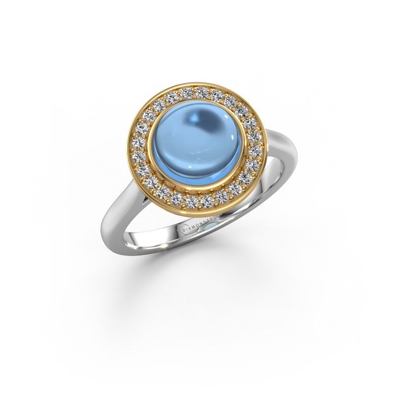 Ring Alisa 585 white gold blue topaz 8 mm