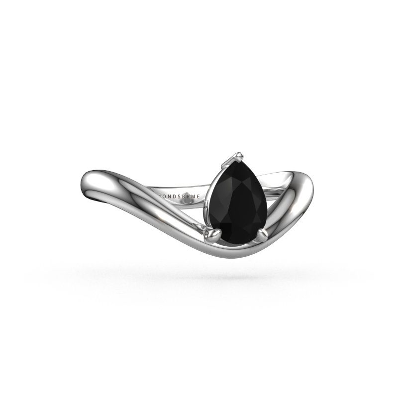 Verlovingsring Femke PER 950 platina zwarte diamant 1.00 crt