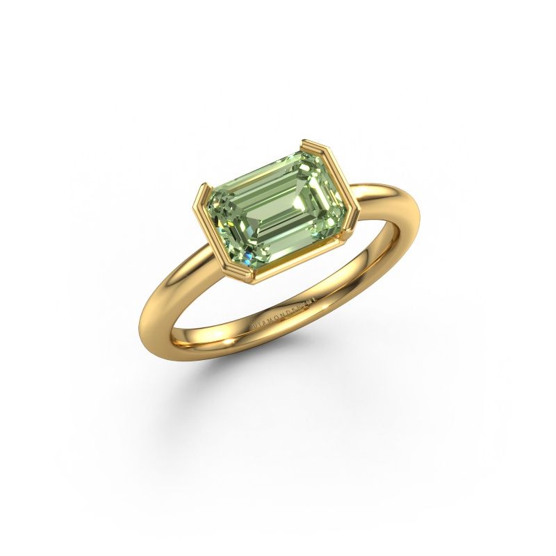 Engagement ring Tayler EME 1 585 gold green lab grown diamond 8x6 mm