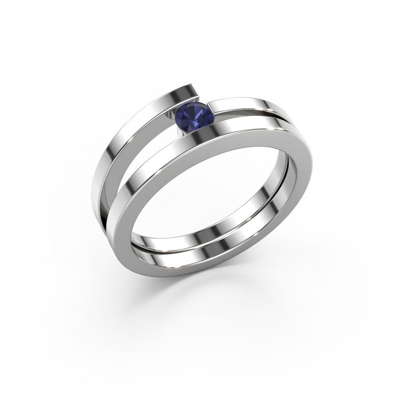 Ring Sandy 585 white gold sapphire 3.4 mm