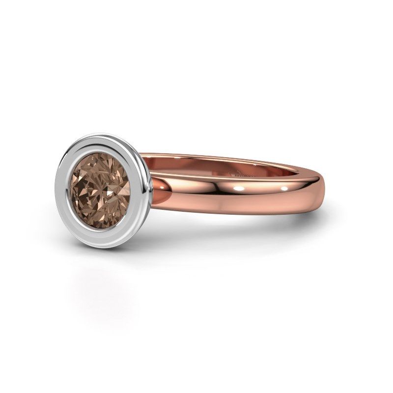 Image of Stacking ring Eloise Round 585 rose gold brown diamond 0.80 crt