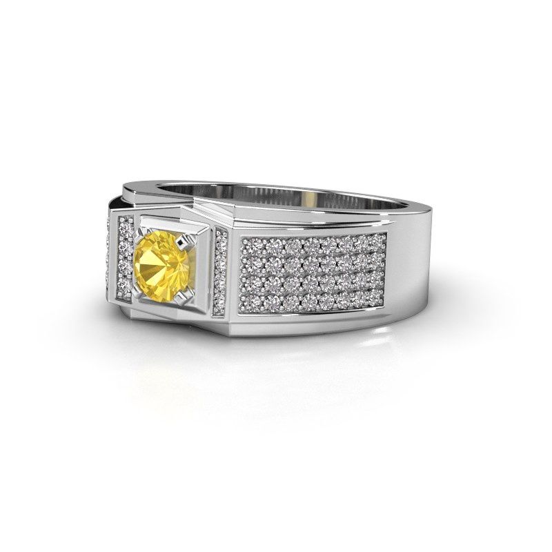 Image of Men's ring marcel<br/>950 platinum<br/>Yellow sapphire 5 mm
