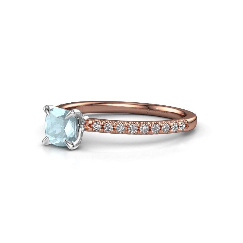 Image of Engagement Ring Crystal Cus 2<br/>585 rose gold<br/>Aquamarine 5 mm