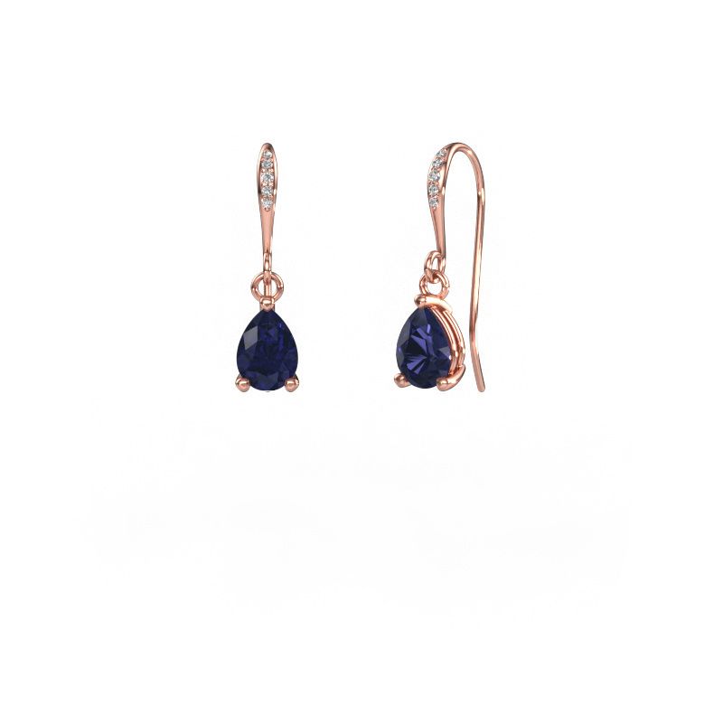 Pendants d'oreilles Laurie PER 2 585 or rose saphir 7x5 mm