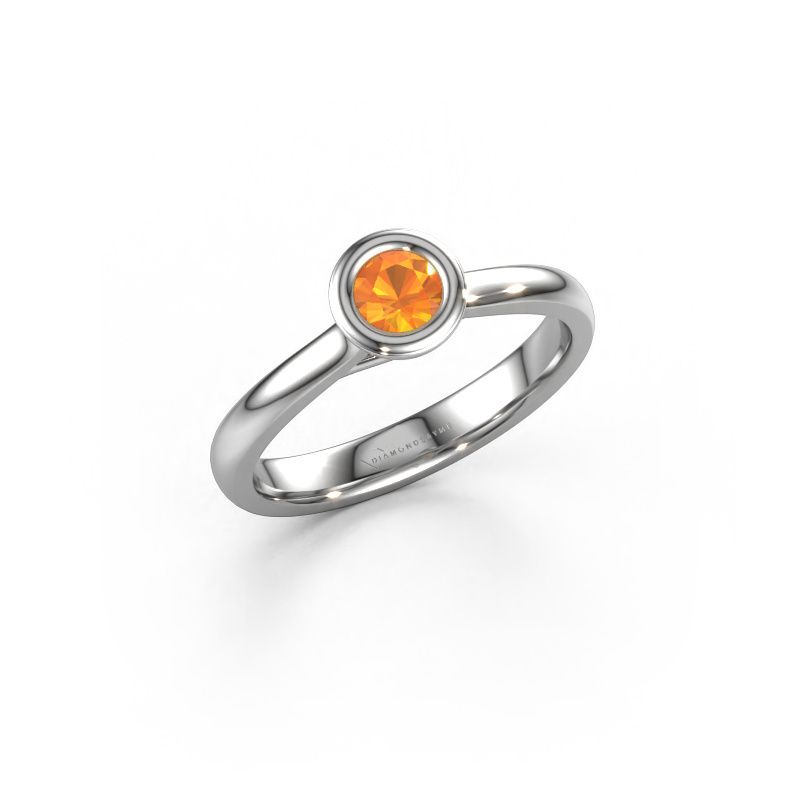 Verlobungsring Kaylee 585 Weißgold Citrin 4 mm