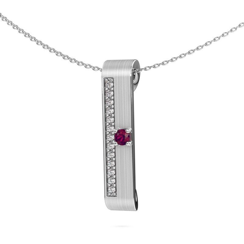 Image de Collier Vicki<br/>950 platine<br/>Rhodolite 3 mm