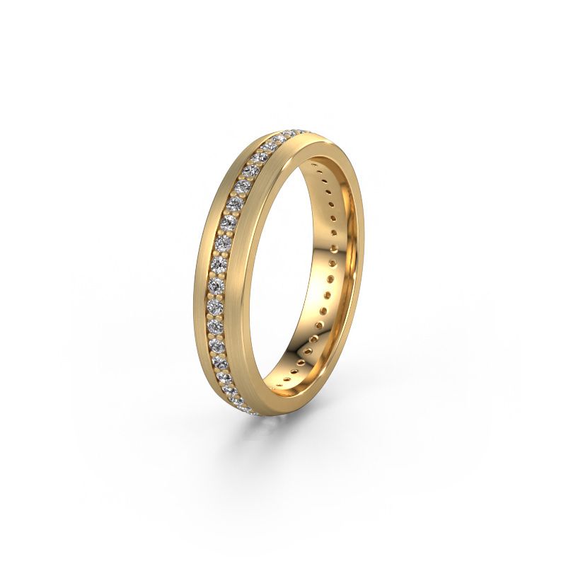 Trouwring WH0103L24BM 585 goud zirkonia 1.3 mm ±4x2 mm