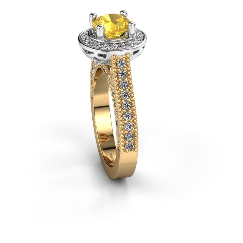 Afbeelding van Verlovingsring Joelle<br/>585 goud<br/>Gele saffier 6.5 mm
