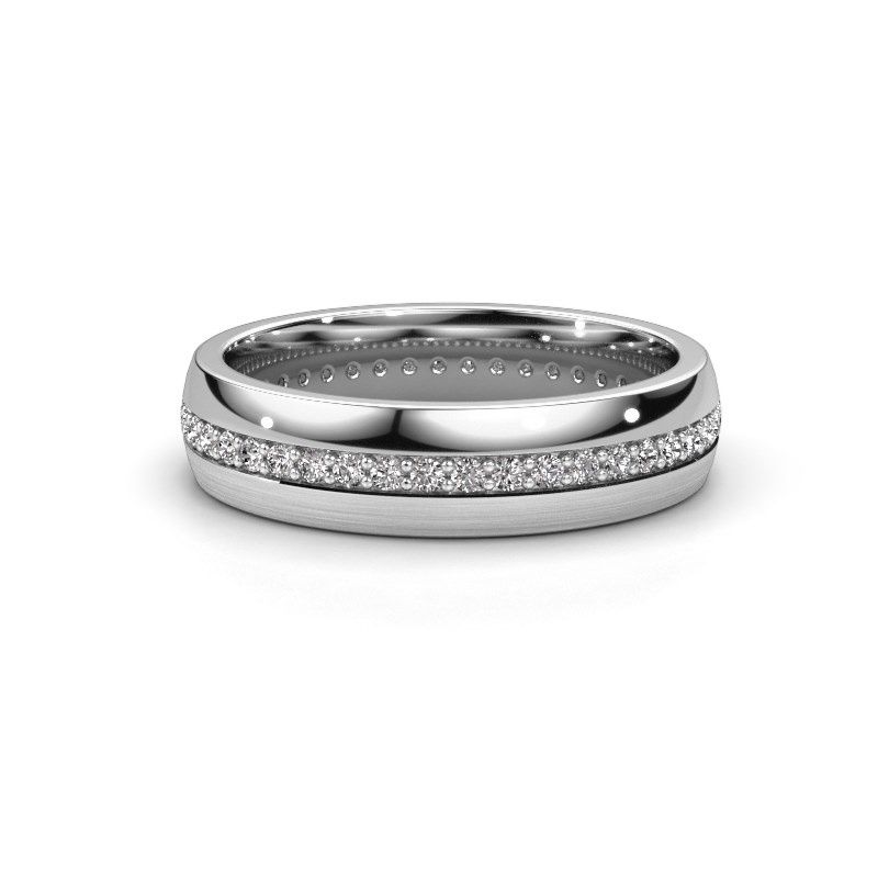 Afbeelding van Trouwring WH0203L25BPM 585 witgoud lab-grown diamant 0.44 crt ±5x2 mm