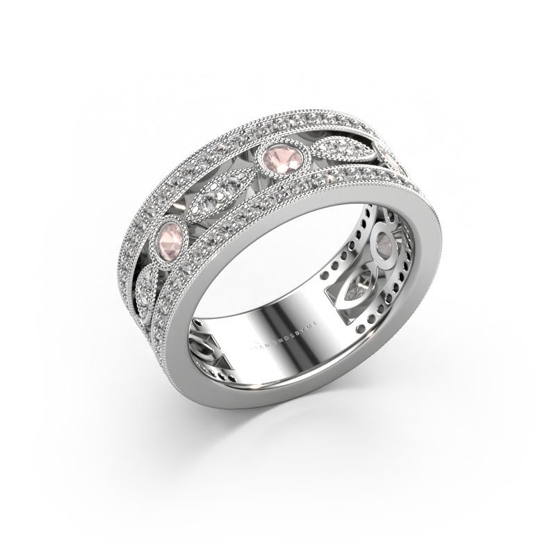 Ring Jessica 585 white gold morganite champagne 2.5 mm