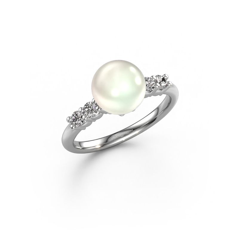 Ring Cecile 585 Weißgold Weiße Perl 5 mm