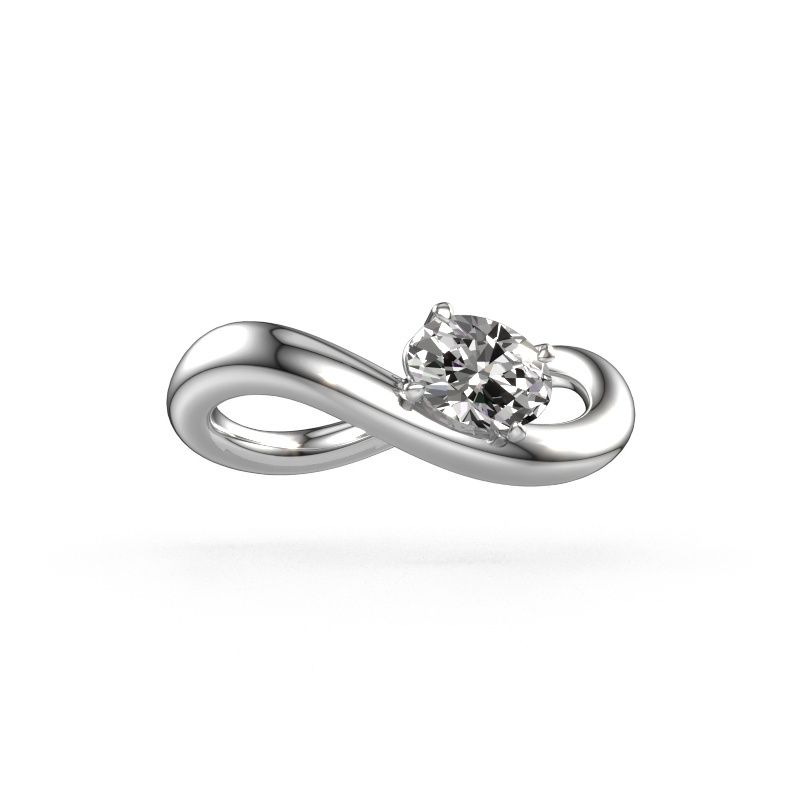 Bague de fiançailles Chloe OVL 585 or blanc diamant 0.80 crt