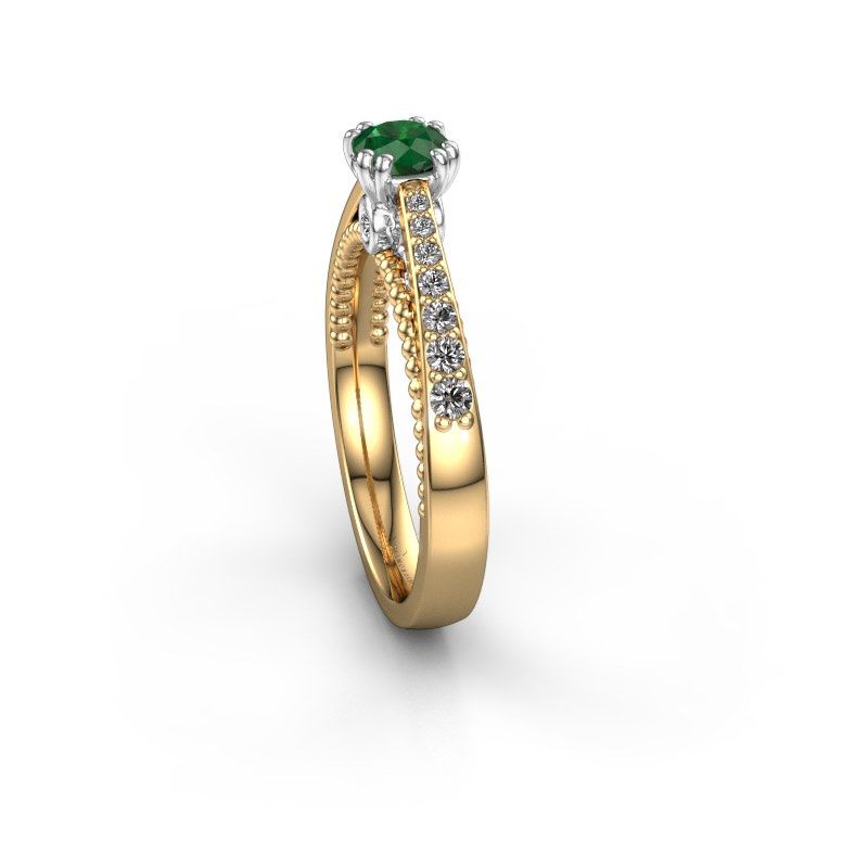 Afbeelding van Verlovingsring Rozella<br/>585 goud<br/>Smaragd 4.2 mm