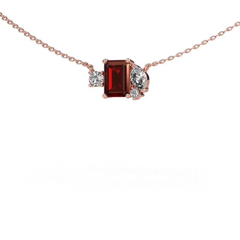 Pendentif Frauke EME 585 or rose grenat 7x5 mm