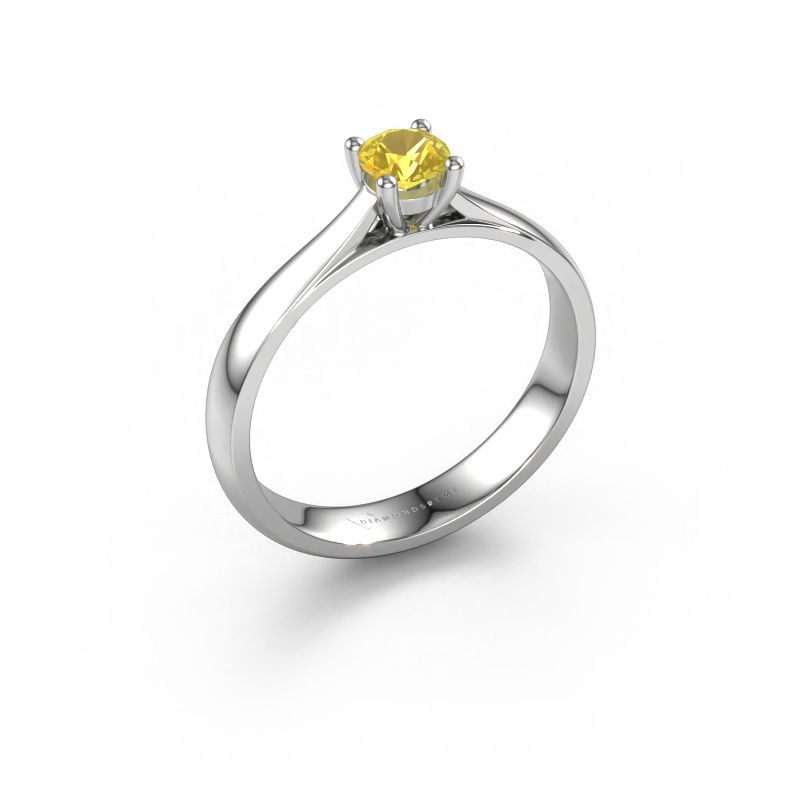 Verlobungsring Sam 585 Weißgold Gelb Saphir 4.2 mm