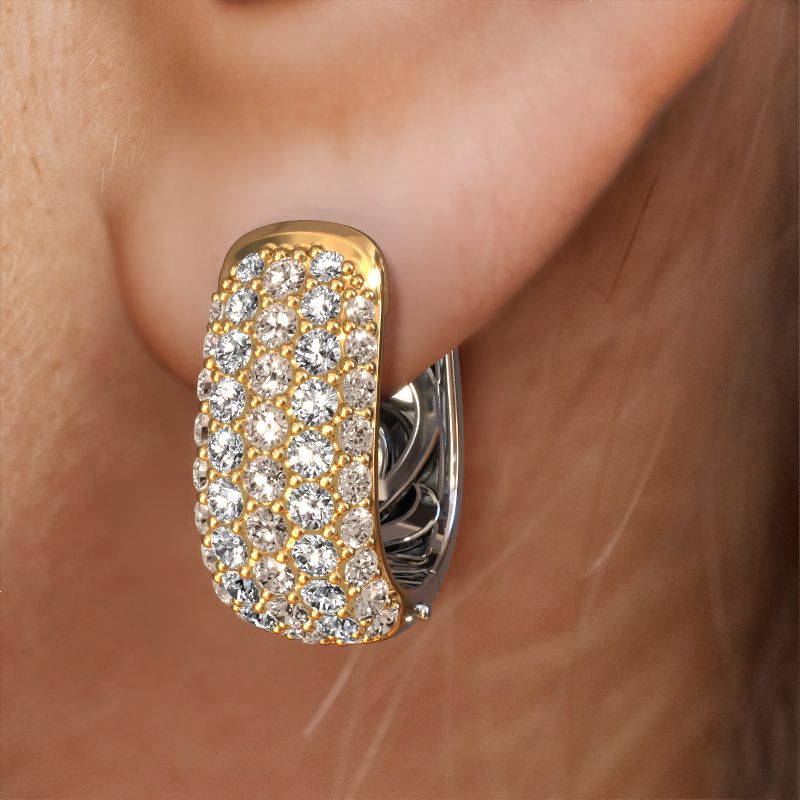 Image of Hoop earrings Danika 8.5 B 585 gold brown diamond 1.554 crt