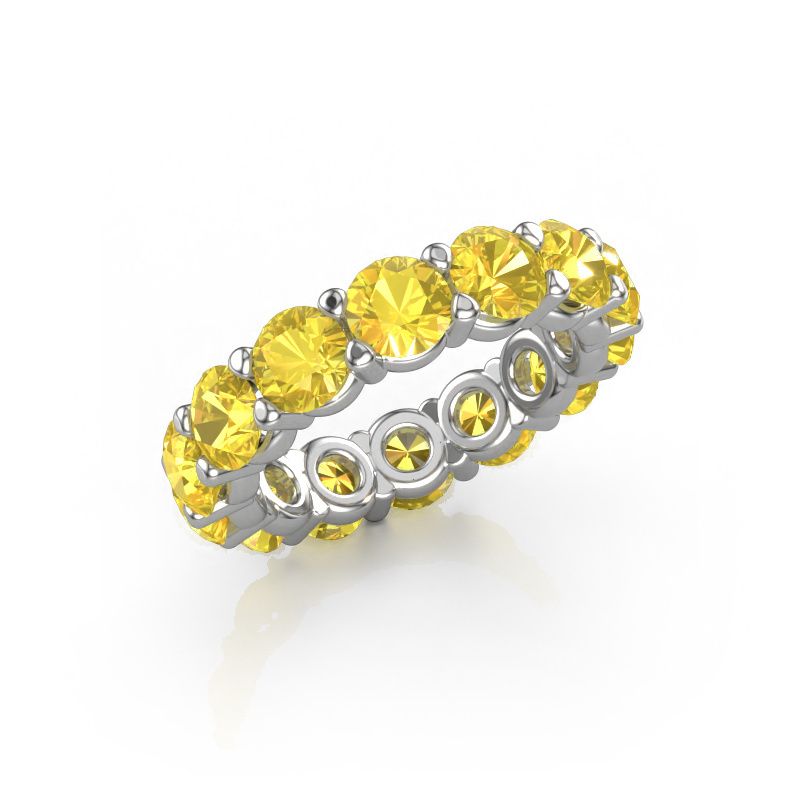 Ring Heddy rnd 4.7 585 white gold yellow sapphire 4.7 mm