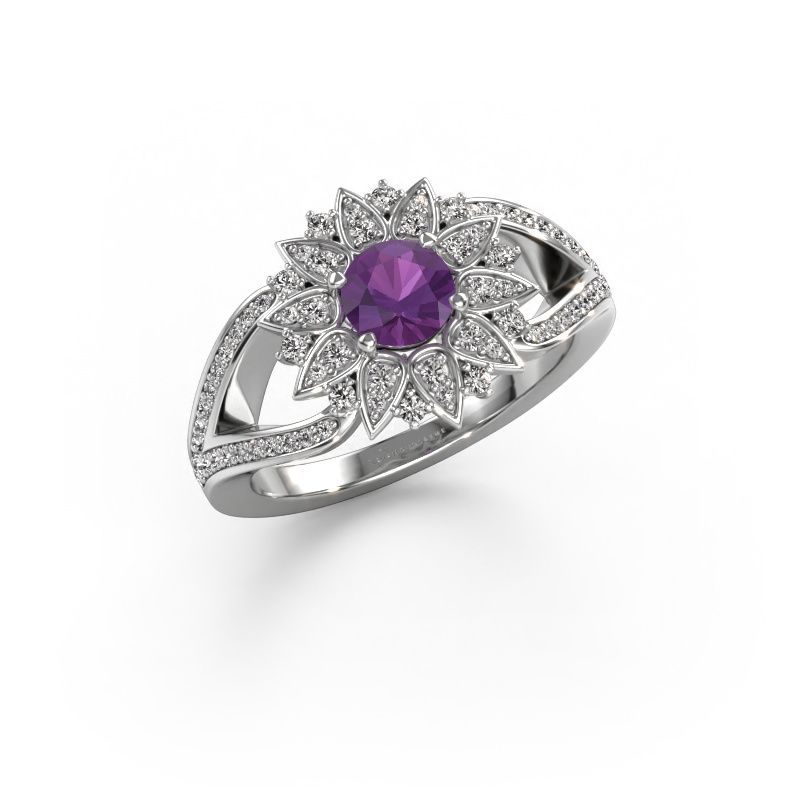 Ring Chasidy 2 585 Weißgold Amethyst 5 mm