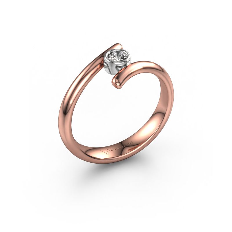 Ring Mary 585 rose gold diamond 0.10 crt