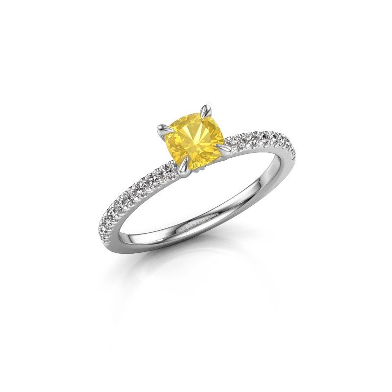 Image of Engagement Ring Crystal Cus 2<br/>585 white gold<br/>Yellow sapphire 5 mm